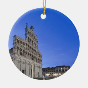 Toscana, Lucca, Piazza San Michele i gryningen Julgransprydnad Keramik