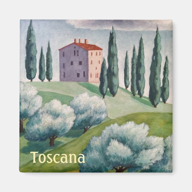 Toscana Magnet/House på Backe/Sunny Italien Magnet (Framsidan)