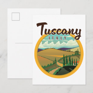 Toscana reslogotyp meddelande vykort