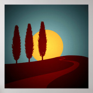 Toscana Sunset Art Poster