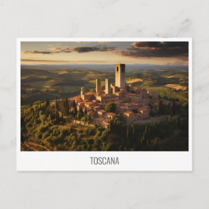 Toscana, vykort för Italien