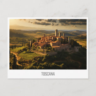 Toscana, vykort för Italien