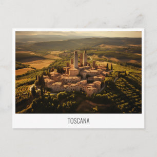 Toscana, vykort för Italien