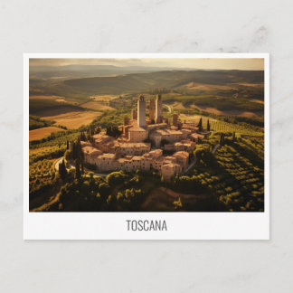 Toscana, vykort för Italien