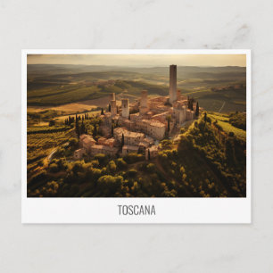 Toscana, vykort för Italien