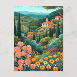 Toscanany liggande målning | Italien Resor | Art Vykort
