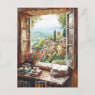Toscanany liggande målning Italien Resor Art Vykort