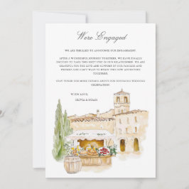 Toscanany Watercolor Förlovning annonscard Meddelande