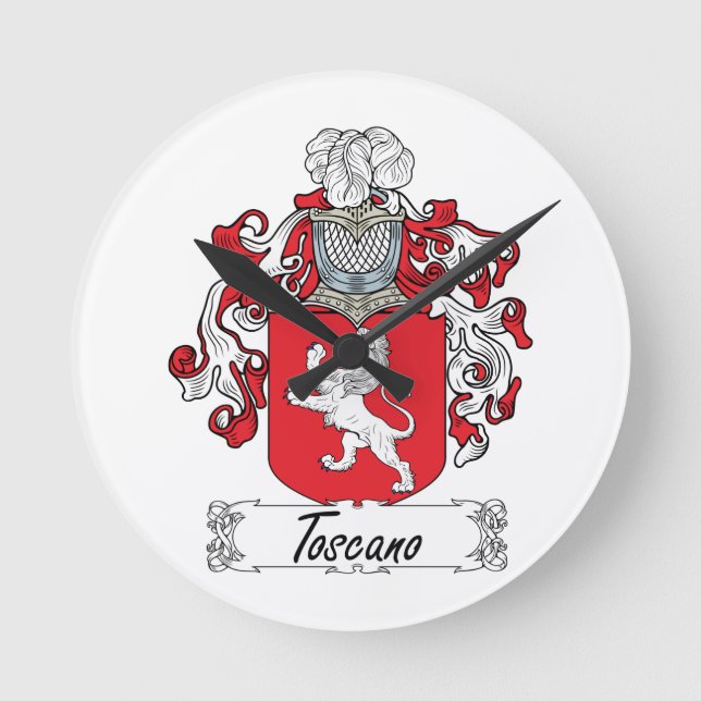 Toscano Family Crest Rund Klocka (Framsida)