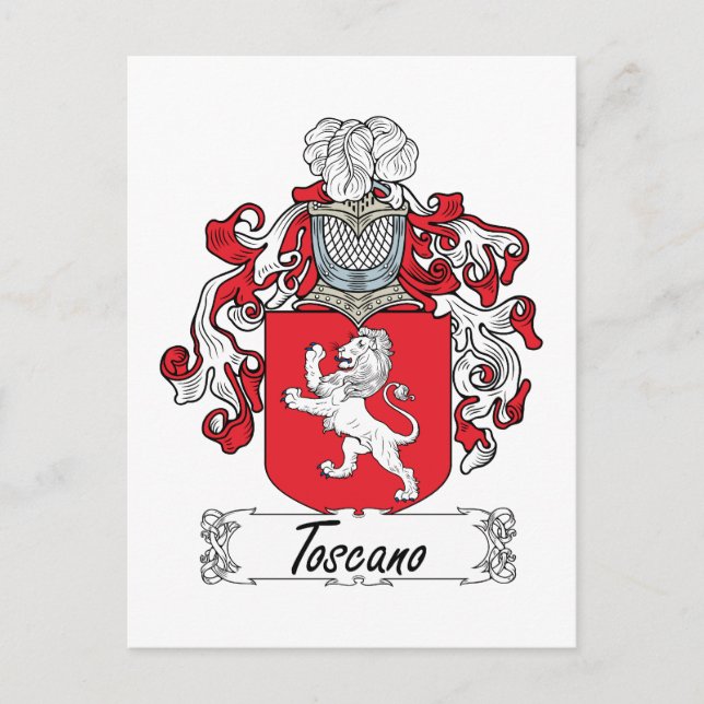 Toscano Family Crest Vykort (Framsida)
