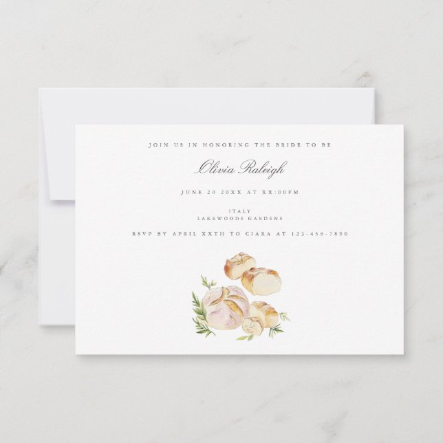 Toscanska akvarell Sjungbröllopsfest inbjudan  (Baksida)