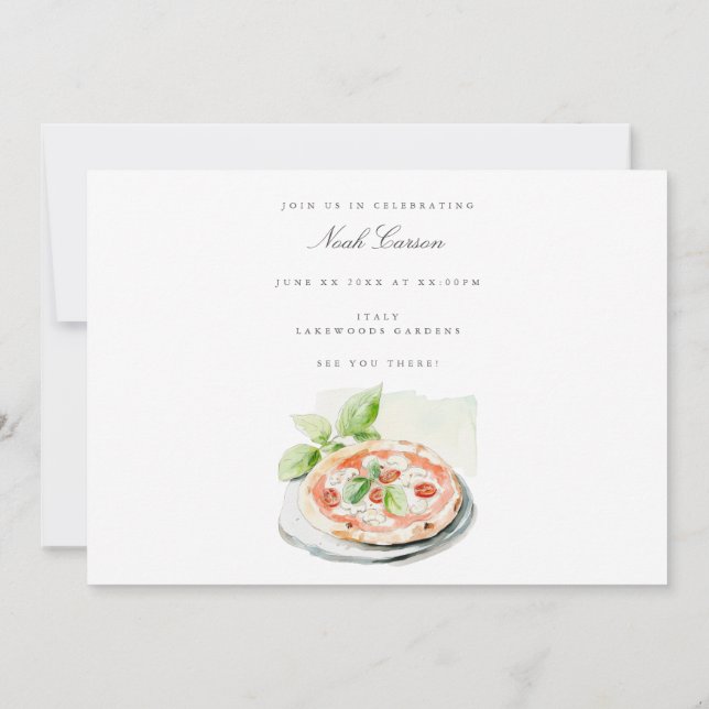 Toscanska akvarell Sjungkarfest Inbjudningskort (Baksida)