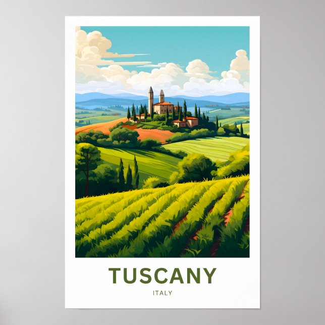 Toscanska Italien Travel Skriv ut Poster (Framsidan)