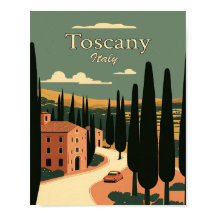Toscany Italien Minimalist Vintage resor Poster