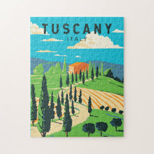Toscany Italien Vineyard Travel Art Vintage Pussel