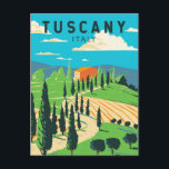 Toscany Italien Vineyard Travel Art Vintage Vykort<br><div class="desc">Konsdesign för vektorkonst i Toskana. Dess huvudstad Florence är hemvist för några av världens mest igenkännliga konst och arkitektur av Renaissance,  däribland Michelangelos "David"-staty.</div>
