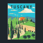 Toscany Italien Vineyard Travel Art Vintage Vykort<br><div class="desc">Konsdesign för vektorkonst i Toskana. Dess huvudstad Florence är hemvist för några av världens mest igenkännliga konst och arkitektur av Renaissance,  däribland Michelangelos "David"-staty.</div>