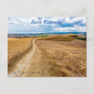Toscensk landskapsbild längs via Francigena, Itali Vykort