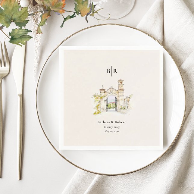 Toscenska bröllopsdrinkar pappersservett (Skapare uppladdad)