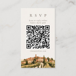 Toscenska Hill Town Cypress Italien QR-kod RSVP-ko Tilläggskort
