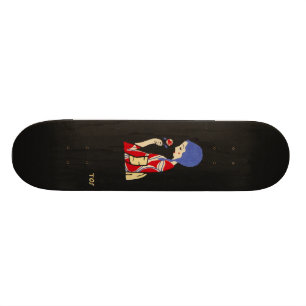 Toshio Ito japansk konstflicka med blomman Old School Skateboard Bräda 18 Cm