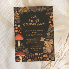 Toshroom Woodland Animal Boys Femte födelsedagen Inbjudningar