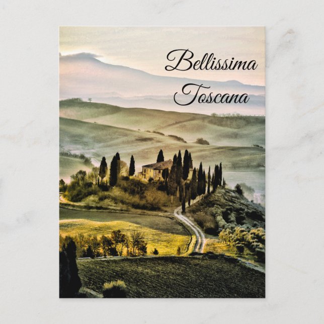 *~* Toskana . Bellissima Toscana Italienska språke Vykort (Framsida)
