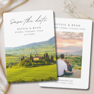 Toskana Bröllop Pienza-Italien Spara datum Inbjudningar