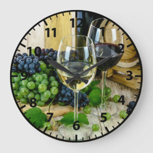 Toskana druvor Vin akrylic Kitchen Wall Clock Stor Klocka