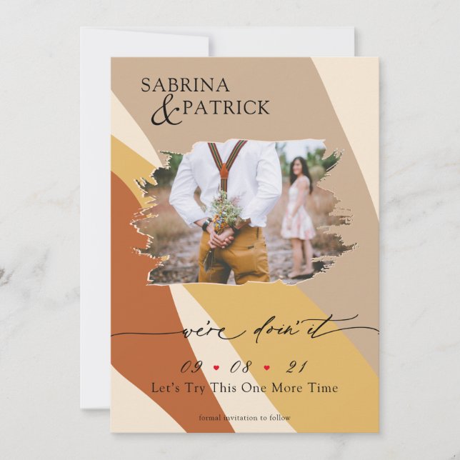 Toskana Gult Rust Beige Modern Abstrakt Photo Spara Datumet (Framsida)