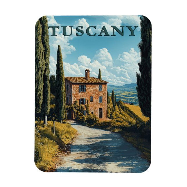 Toskana, Idyllic Italiana Landstryside Magnet (Vertikal)