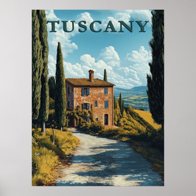 Toskana, Idyllic Italiana Landstryside Poster (Framsidan)