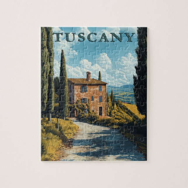 Toskana, Idyllic Italiana Landstryside Pussel (Vertikal)