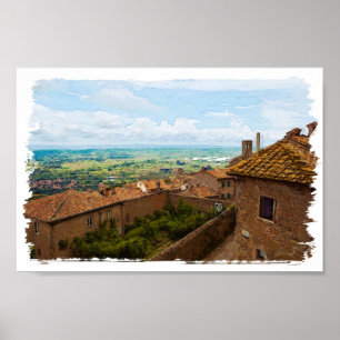 Toskana. Italien. Cortona Poster