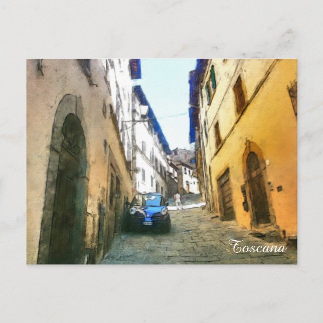 Toskana. Italien. Cortona. Vykort (Framsida)