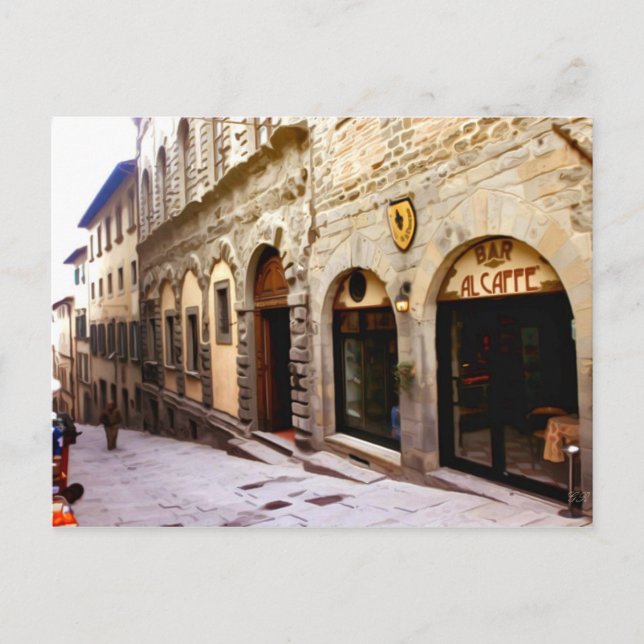 Toskana. Italien. Cortona Vykort (Framsida)