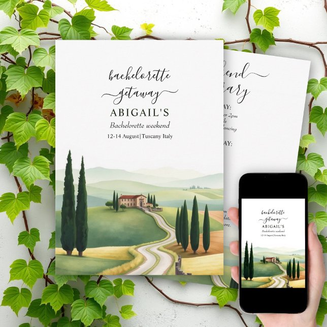 Toskana Italien Destination Bachelorette helg Inbjudningar (Skapare uppladdad)