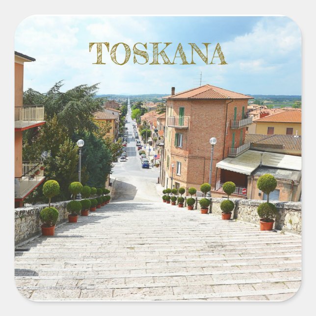 Toskana Italien Fyrkantigt Klistermärke (Framsida)