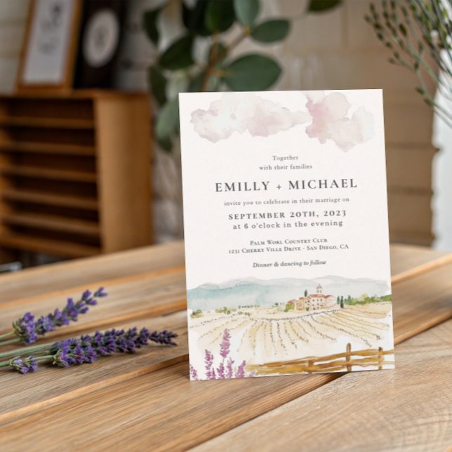 Toskana Italien | Illustrerad Bröllop Inbjudningar (Skapare uppladdad)