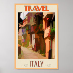 Toskana Italien Italienska Abstrakten Färgning Poster