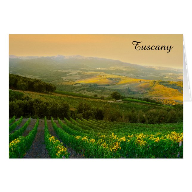 Toskana Italien Italienska Vineyard Photo Hälsningskort (Framsidan Horizontal)