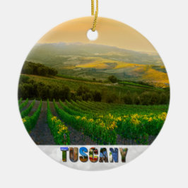Toskana Italien Italienska Vineyard Photo jul Julgransprydnad Keramik