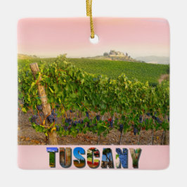 Toskana Italien Italienska Vineyard Rosa jul Julgransprydnad Keramik