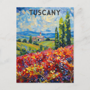 Toskana Italien Italienska Vineyard Textured Water Vykort