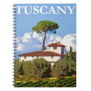 Toskana Italien Poster Anteckningsbok