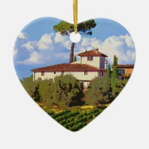 Toskana Italien Poster Julgransprydnad Keramik