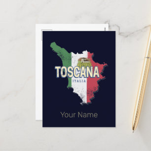Toskana Italien Retro Regionen Karta Vintage Fatto Helg Vykort