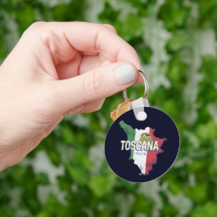 Toskana Italien Retro Regionen Karta Vintage Fatto Nyckelring
