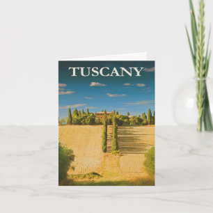 Toskana Italien Retro Vintage resor Poster Anteckningskort