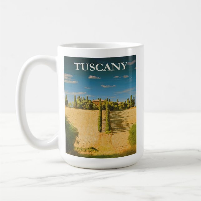 Toskana Italien Retro Vintage resor Poster Kaffemugg (Vänster)